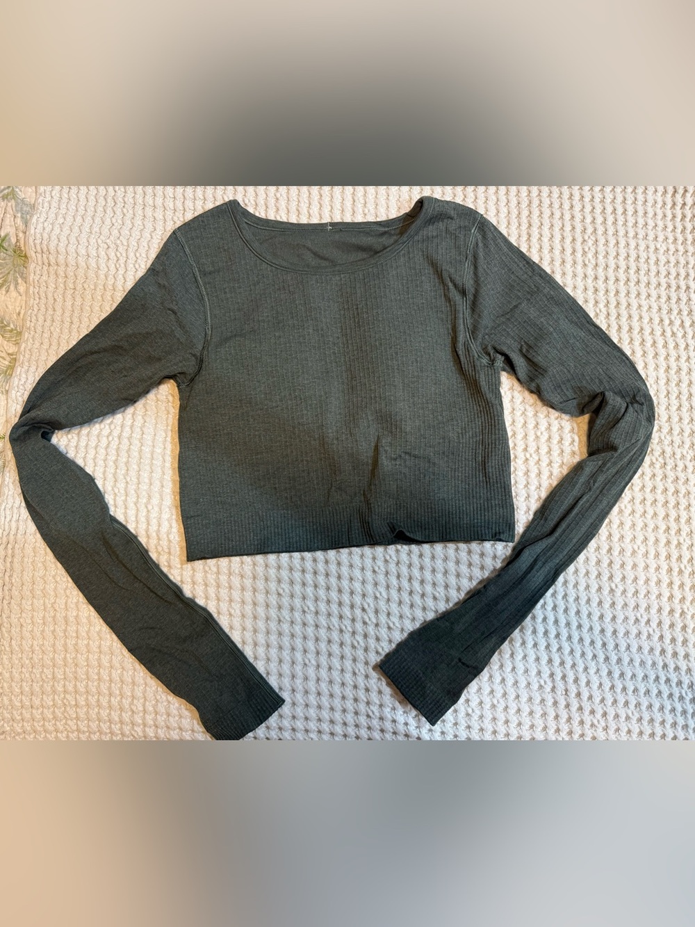 lululemon athletica Ribbed Cropped Long-Sleeve Top - Forest Green